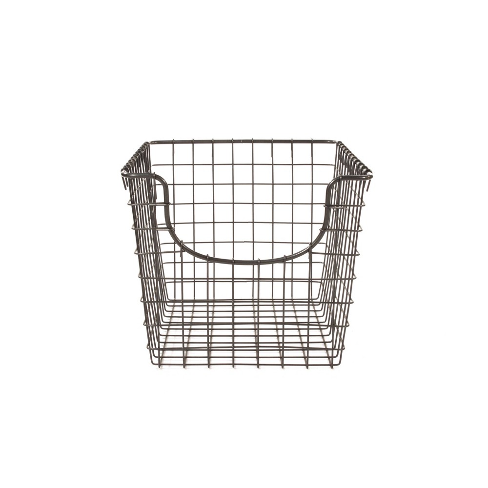 Photos - Other Decoration Spectrum Diversified Scoop Small Basket Dark Silver: Metal Storage & Organization, Portable Decorative Rectangle Basket