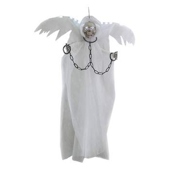 Sunstar Winged Reaper In Chains Light-Up Hanging Halloween Decoration - 72 in x 44 in - White