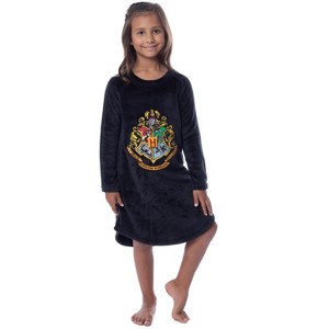 Harry Potter Girls' Hogwarts Houses Crest Raglan Pajama Nightgown-All Houses - 1 of 3