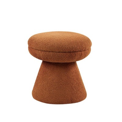 GlasFlength Accent Chairs Sofa Stool Footstool Vanity Stool Makeup Armless Chair Lazy Chair for Living Room, Brown, 17.5"*17.5"*19"