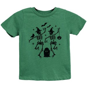Two Skeletons Dancing Grave - Youth Short Sleeve Graphic T-Shirt and Toddler Short Sleeve Graphic T-Shirt - 1 of 4