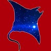 Junior's Design By Humans Space Manta Ray By Shrenk T-Shirt - 2 of 3