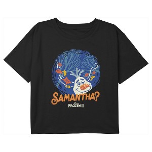 Girl's Frozen 2 Olaf Samantha Crop T-Shirt - 1 of 3
