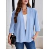 Womens Plus Size Cardigan Casual 3/4 Sleeve Ruched Open Front Cardigans Tops - 2 of 4
