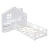 TiramisuBest Twin Size Loft Bed with Ladder,Shelves,and Desk,White - 4 of 4