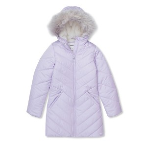 Kids Water Resistant Velour Parka - 1 of 3