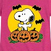 Girls' - Peanuts - Snoopy Pumpkin Patch Fitted Short Sleeve Graphic T-Shirt - 2 of 4