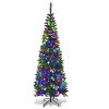 Costway 4.5\6.5\7.5ft Pre-Lit Hinged Pencil Christma Multicolor Lights - 3 of 4