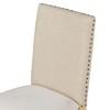 PAGED Wood Dining Chairs Upholstered Living Room Chairs Set of 4 Kitchen Chairs with Nailhead for Dining Room, Kitchen - 4 of 4