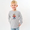 Skiing Bear Watercolor - Youth Long Sleeve Graphic T-Shirt - 3 of 4