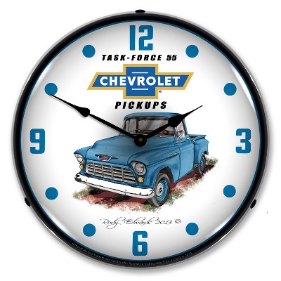 Collectable Sign & Clock | 1955 Chevrolet Truck LED Wall Clock Retro/Vintage, Lighted