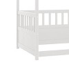 TopComfy Beds Twin Size Bed Frame with Guardrail Kids Floor Bed Twin Kids Floor Bed Wood Canopy Bed Frame for Kids, White, 81.69"*13.19"*5.71" - 3 of 4