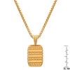 Steeltime 24" 14k gold plated sterling silver dog tag pendant with greek key accents - 3 of 3