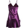 INSPIRE CHIC Women Satin Lace Trim Sleepwear Nightgown Pajama Slip Dress - 2 of 4