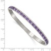 Chisel Stainless Steel Polished Purple Cubic Zirconia 5mm Hinged Bangle - 3 of 4