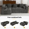 101.2"  Sectional Sofa Full-Compressed Sofa Modular Sofa Couch Free-combined Sofa with Deep Seating  and Two Side Pockets for Living Room, Beige - 3 of 4