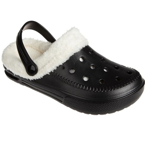 Foamwalk Women's Comfortable Furry Solid And Bubble Heel Platform Clogs