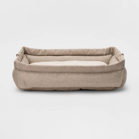 Soft Dog Bed in Brown Tweed, soft cushion inside