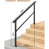 COZONY Metal Handrails for Outdoor Steps, Adjustable Stair Railing with All-Weather Coating, Heavy Duty Hand Rail Kit for Porch, Stairs, Balcony - 2 of 4