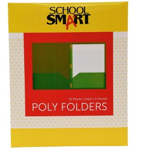 FOLDER SCHOOL SMART TWO-POCKET HEAVYWEIGHT POLY WITH FASTENERS - 1 of 4
