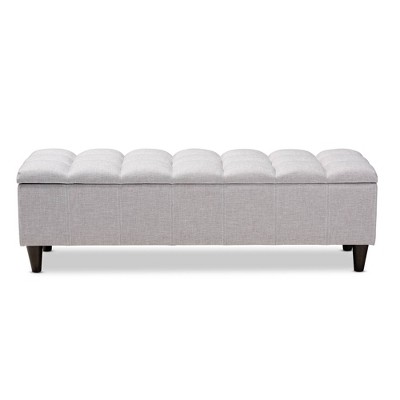 Brette 48'' Grayish Beige Tufted Fabric Storage Ottoman