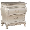 Gulches Pearl White 2-Drawer Nightstand with Queen Anne Legs, Granite Top & Felt-Lined Drawer, Classic Bedroom Storage - 2 of 4