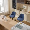 Swivel Bar Chair, with Backrest and Wooden Legs, Upholstered Fabric Bar Chair, 360 Degree Swivel Chair, for Home, Office, Bar, Coffee Shop - 3 of 4