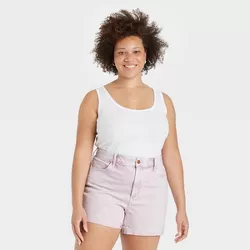 Women's Plus Size Slim Fit Rib Racerback Tank Top - Universal Thread™ White 4X
