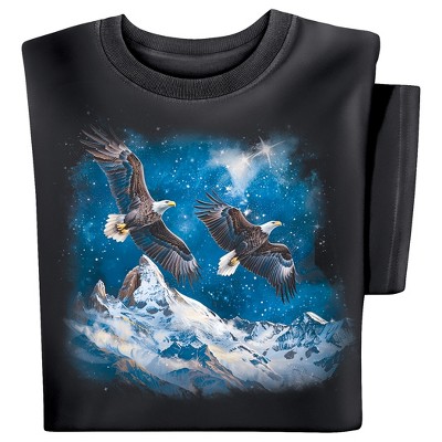Collections Etc Bald Eagles & Snowcap Mountains Short Sleeve Graphic Tee