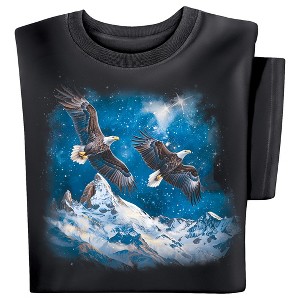 Collections Etc Bald Eagles & Snowcap Mountains Short Sleeve Graphic Tee - 1 of 4