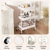 ChicFurnit Kitchen Carts and Islands 3 Tier Small Rolling Cart Universal Storage Mobile Utility Cart for Kitchen, White, 17.4"*31"*12" - 4 of 4