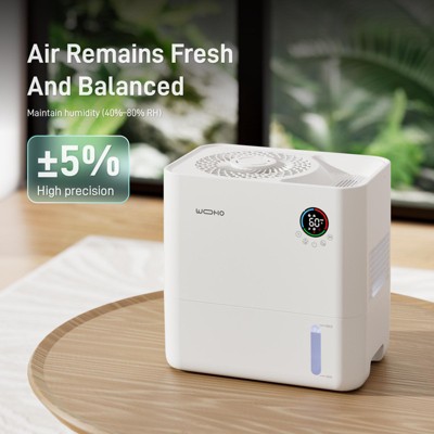 Yeego 5L Quiet No-Mist Humidifier: Top-fill, 14H timer, 5 speeds, aroma diffuser, no white dust, easy clean. Perfect for baby, home & office