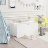 KWPZQEB Wooden Toy Chest, Kids Toy Storage Organizer with Rolling Drawer, Large Pull-Out Bin, Wooden Box Storage Organizer for Nursery, Bedroom, White - 3 of 4
