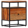 vidaXL Mid-Century Elegant Bedside Cabinet/Nightstand – 15.7"x11.8"x19.7", Made from Durable Solid Reclaimed Wood and Powder-Coated Steel – Brown - 2 of 4