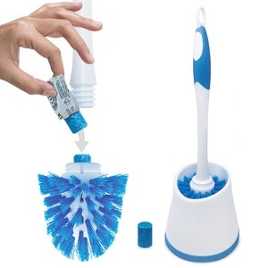500 BRUSHES -Toilet Bowl Brush w/ Cleaner Dispensing Brush Head, Includes Blue Cleanser Tablets, Replaceable Brush Head & Caddy, STARTER KIT - 1 of 4