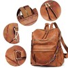 DOMETOUR PU Leather Backpack For Women Convertible Ladies Fashion Casual Large School Shoulder Bags - 4 of 4