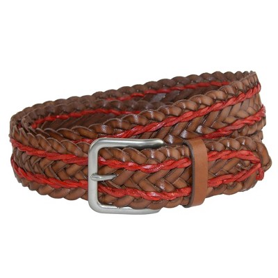 Crookhorndavis Men's Torino Twin Lace Braided Belt, 32, Whiskey/chili ...