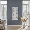 Royal Hampton Carved Wall Art Panel Set of 2, Handcrafted Distressed White Mango Wood, 50 Inch Tall - 4 of 4