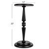 Storied Home Bishop Pedestal Cocktail Side Accent Table Black: Round Acacia Wood, No Tools Assembly, 25" Height - 4 of 4