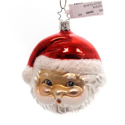 Inge Glas Jolly Claus Santa Ornament Two Sided  -  Tree Ornaments