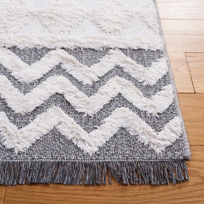 Augustine 5' x 7' Ivory/Grey Flat Woven Synthetic Area Rug