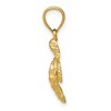 Black Bow Jewelry 14k Yellow Gold Small 2D Diamond-Cut Sea Turtle Pendant, 13 x 23mm - 2 of 4