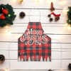 Unique Bargains Christmas Aprons Linen Red Black Beige 21.65"x26.77" 1 Pcs - 2 of 4