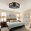 Airsurfer 16.5-Inch Matte Black Enclosed Ceiling Fans with Remote - 2 of 4