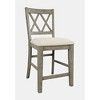 Jofran, Telluride Rustic Farmhouse Solid Wood Upholstered Counter Stool (Set of 2) - 3 of 4