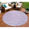 Lavender And Purple Abstract Washable Indoor Outdoor Area Rug - 2 of 4