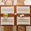Anna-Kaci 4 Set Woven Rectangular Placemats with Textured Stripes and Fringe Edges 11.8x19.5 in - 2 of 4
