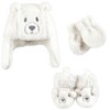 Hudson Baby Trapper Hat, Mitten and Bootie 6Pc Set, Cream Bear Gray Elephant - 2 of 3