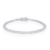 Bella Silver Sterling Silver, 3mm Prong-Set Round CZ Tennis Bracelet - Silver - 7.5 Inch - 2 of 3