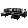DOMETOUR Modern 3-Piece Living Room Sofa Set (Sofa+Left Side Chaise+Ottoman) - 3 of 4